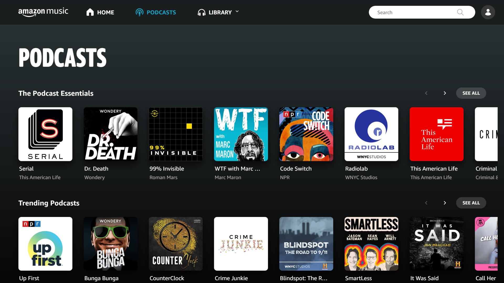 Podcasts finally go live on Amazon Music