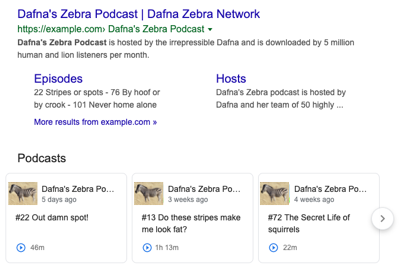 Podcasts in Google Search